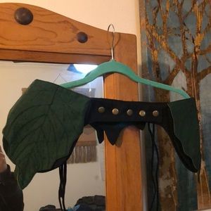 Pocket belt, leaf design, festival, green & black